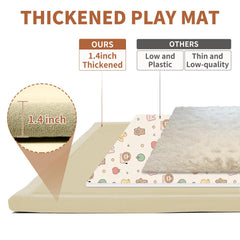 DoCred baby play mat 60x60 inch offers large crawl space.