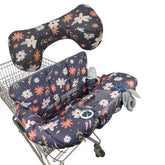 Dodo Nici shopping cart cover dark blue front view protecting baby from dirty surfaces.