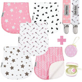 Dodo Babies burp cloths pastel set with soft cotton front for gentle skin contact