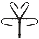 Dogxiong 5-point harness with buckle between legs for secure seating.