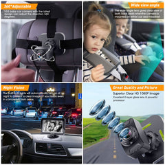 DoHonest baby car camera 2-pack headrest mount for quick setup