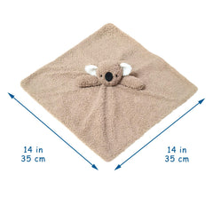 Doindute koala embroidery eyes-nose close-up shows safe, friendly detailing for baby.