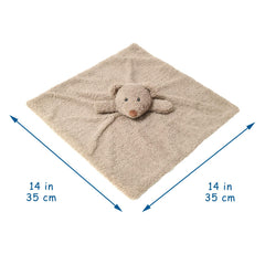 Doindute soft plush teddy bear security blanket with embroidered features for baby comfort.