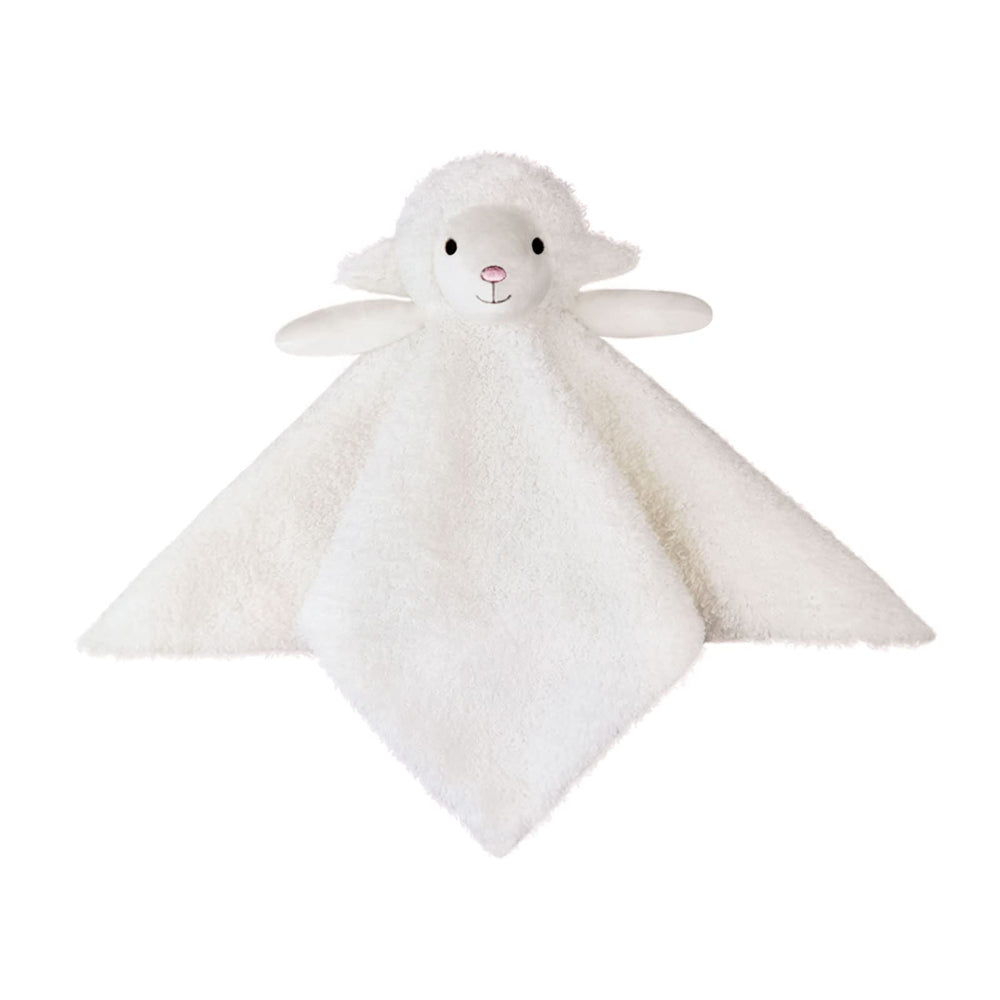 Doindute white lamb lovey front view for cozy bedtime cuddles
