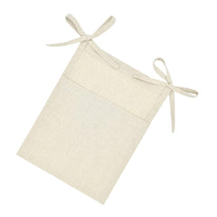 DOITOOL Linen Bedside Hanging Storage Bag on a crib, ideal for diapers and wipes