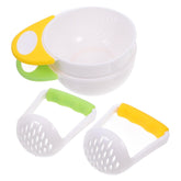 DOITOOL Baby Food Masher sets, handle closeup, comfortable grip for smooth mashing.