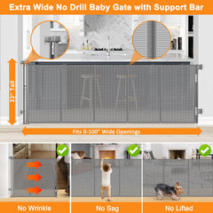 DoktorBaby support bars design keeps gate sturdy and wrinkle-free