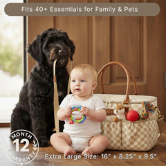 DOKUS & CO Luxe Caddy interior with dividers keeps diapers and toys neatly separated.