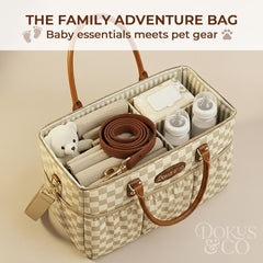 DOKUS & CO Luxe Caddy with multiple pockets for wipes, treats, and travel gear.