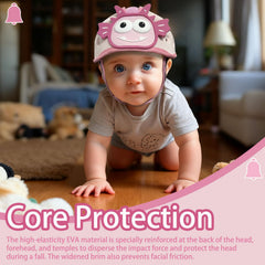 Domayllay Dino Light Pink helmet side profile with adjustable strap for growth.