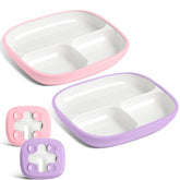 Domensi kids porcelain plate with suction points keeps meals secure and mess-free.