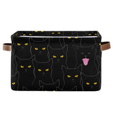DOMIKING rectangular storage bin with cute black cats print for toy organization