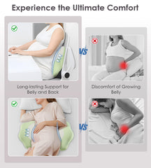 Adjustable-width extensions on the DONAMA pillow grow with your belly.