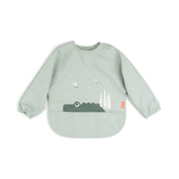 Done by Deer Croco print long-sleeved bib keeps kids clean during meals.
