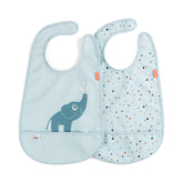 Done by Deer Elphee blue bib with Velcro for easy on-off at mealtime