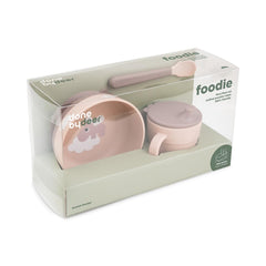 Done by Deer Happy Clouds design in powder colors for playful meals.