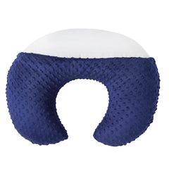 DONOMILO nursing pillow Estate Blue cover closeup highlighting soft, breathable fabric for comfortable feeding sessions.