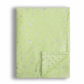 Donsonny star-moon print baby blanket front view in green with soft touch