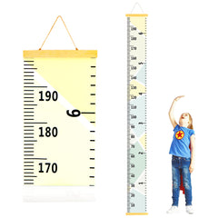 DOOLMIN baby height growth chart on wall with waterproof canvas for lasting display.
