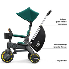 DOONA Liki premium storage bag with velcro tabs for secure attachment and easy access.
