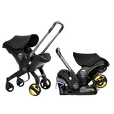 Doona nitro-black car seat demonstrates quick car-to-stroller transition for busy days.