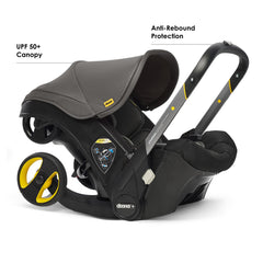 DOONA stroller transition image highlights one-click conversion for on-the-go parents.