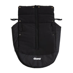 DOONA winter cover over car seat and stroller for warmth during cold walks