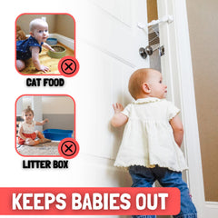 Door Buddy adjustable strap on a door, customizable width for multiple door types.