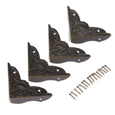 dophee vintage corner protector with antique bronze finish protects a wooden table edge