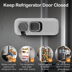 Dorabaliy fridge lock in one-handed operation shown on door
