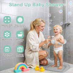 DORABALIY shower head holder attached to the stand for hands-free bathing.
