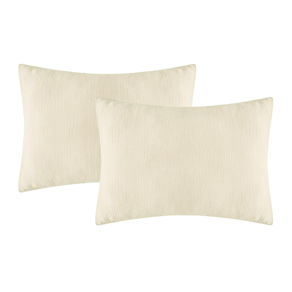 Dormlony beige envelope-design mini pillowcase close-up showing secure fit for toddlers.