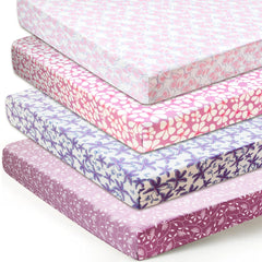 Dormlony leaves-pattern crib sheet; breathable and cozy for baby sleep.