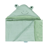 Dormlony ultra-soft hooded towel with frog design for post-bath warmth.