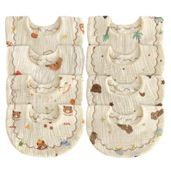DOSMINE baby bibs with cartoon prints for versatile drool protection during meals