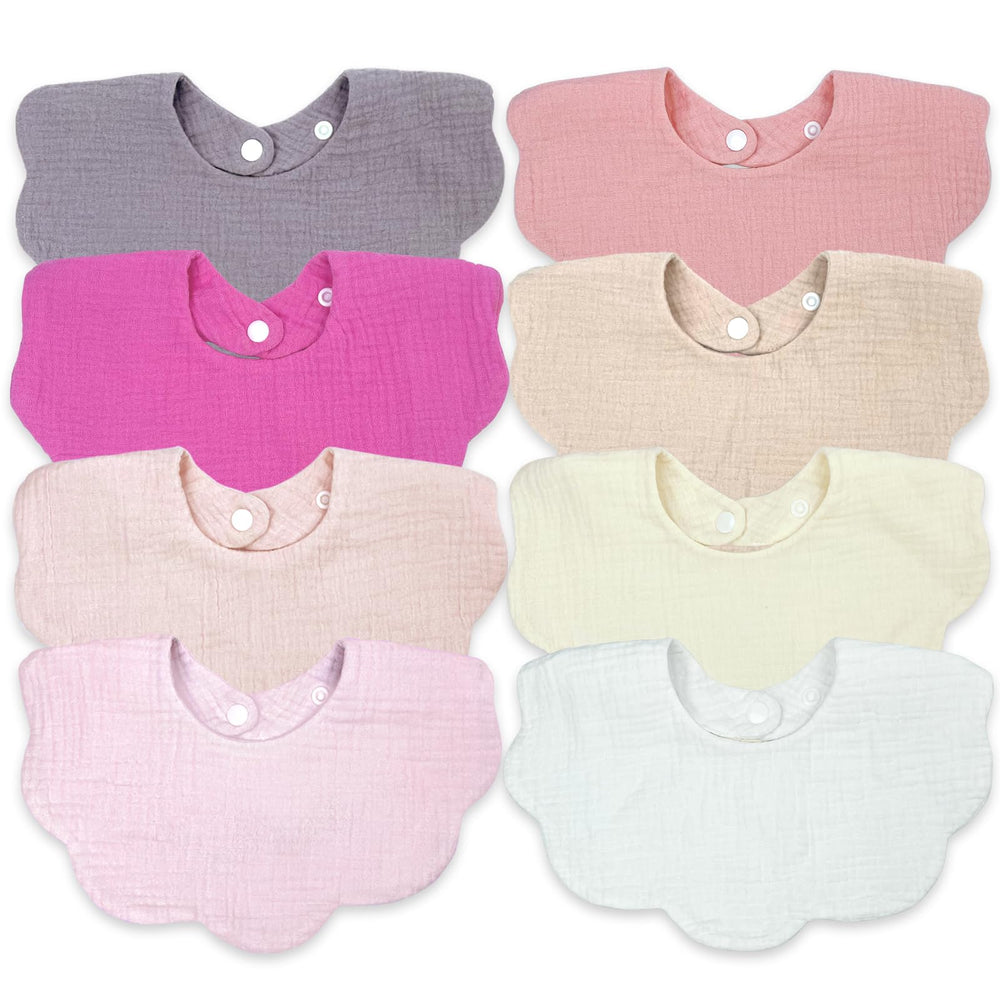 DOSMINE dosmine-baby-bibs-muslin-set-1 ultra-soft bibs for gentle skin and drool absorption.