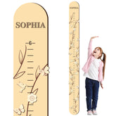 DoubleFill growth chart wood baseboard with natural texture for nursery decor and growth tracking