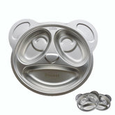 Doueat CPC-certified stainless steel kids plate Panda with durable, easy-clean surface.
