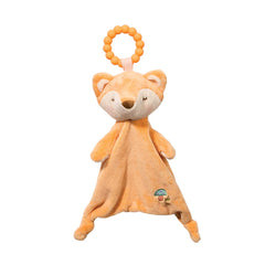 Douglas Baby Fox Teether Plush toy with silicone teether ring for soothing teething.