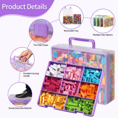 Removable insert tray with eight compartments for easy sorting.