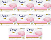 Dove Beauty Bar Pink pack of eight offers convenient daily cleansing for households.