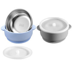 Dovesail 2-pack bowls in skyblue and gray for kid-friendly mealtime.