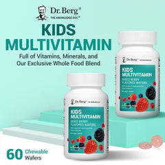 Serving idea for Dr. Berg Kids Chewables as part of daily nutrition.