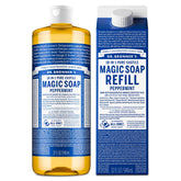 Dr. Bronner’s Pure-Castile Soap bottle, versatile cleanser for skin and beyond.