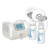 Dr. Brown's Customflow pump front view shows compact hospital-strength design for home use.