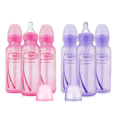 Dr. Brown's Girls' Bottles 6-pack in pink and lavender for easy feeding