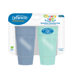 Dr. Brown's Milestones Cheers 360 cup angle view for easy sipping.