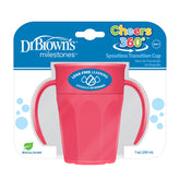 Dr Brown's Milestones Cheers 360 spoutless pink cup 7 oz for leak-free learning