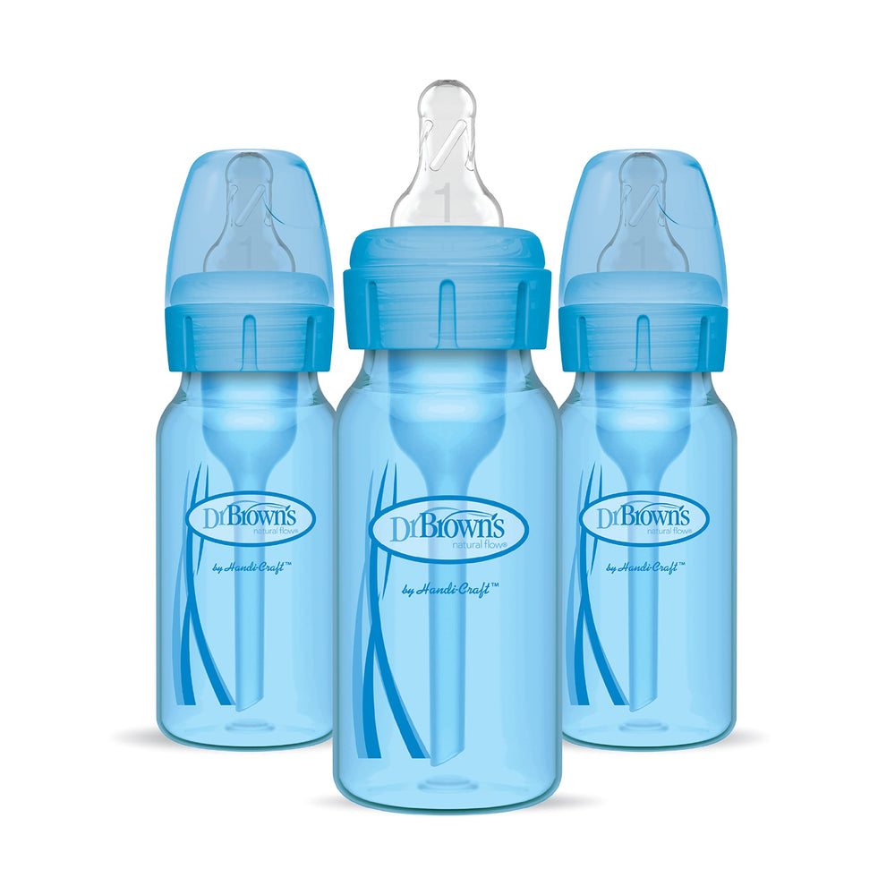 Dr. Brown's natural-flow bottle with anti-colic vent for smoother feeding.