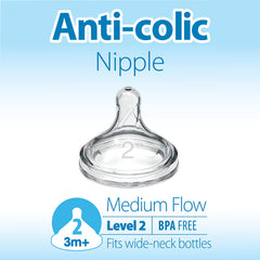 Dr. Brown’s anti-colic vent close-up reduces air intake during feeding.